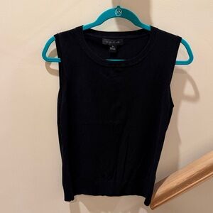 August Silk Deep Black Knit Tank Top